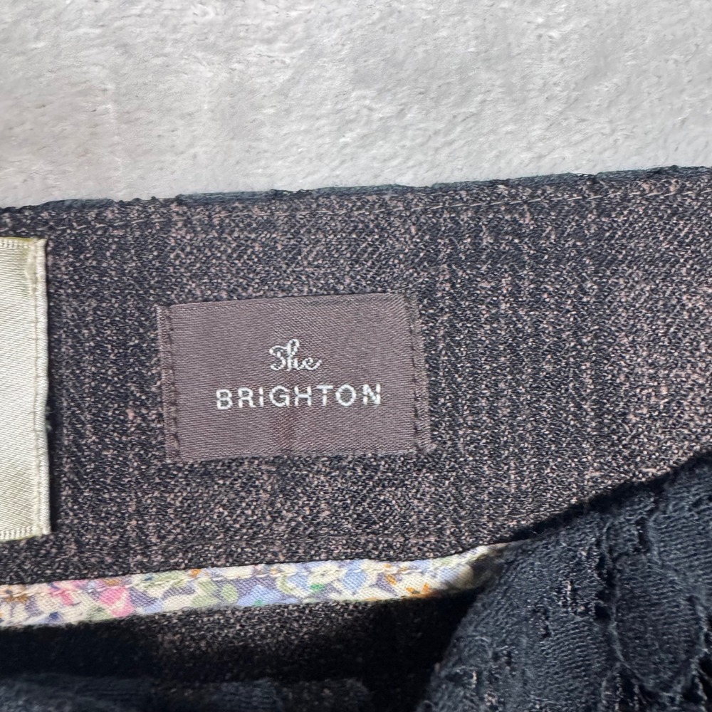 Elevenses Anthropologie Womens The Brighton Flare Pants 8 Brown Plaid 33 Inseam - Picture 4 of 13